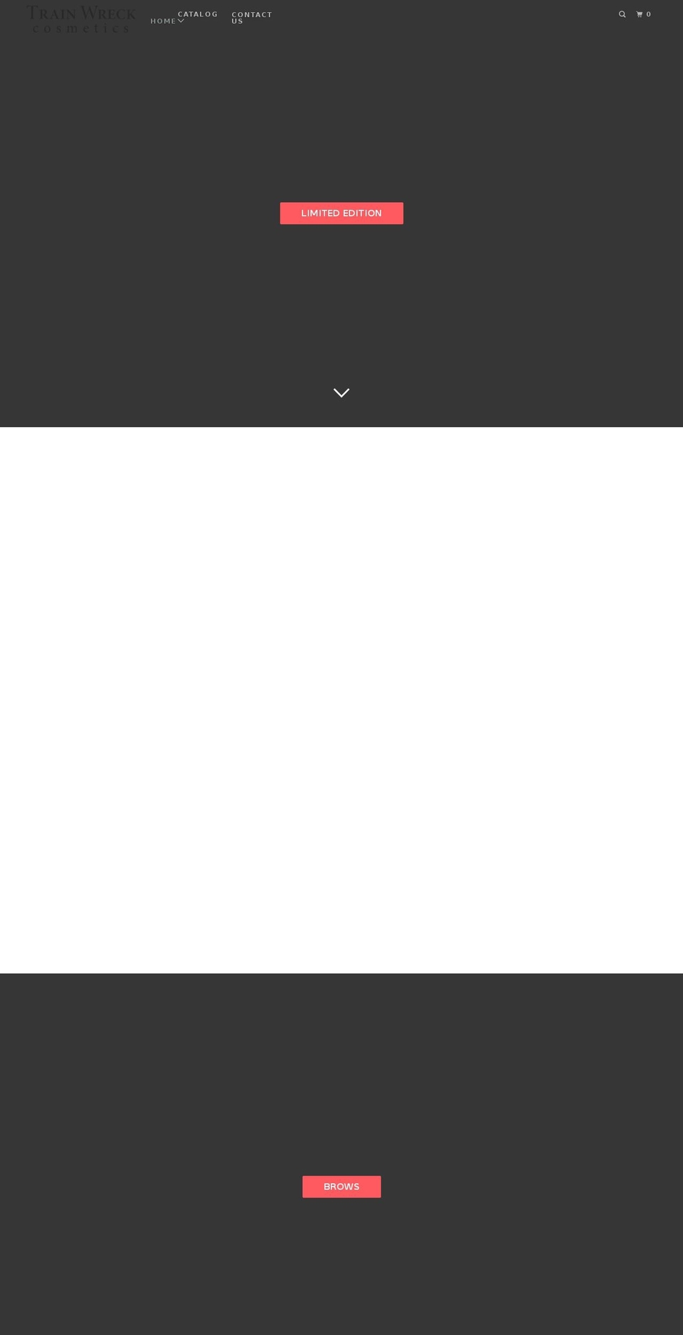 trainwreckcosmetics.com — Shopify storefront screenshot