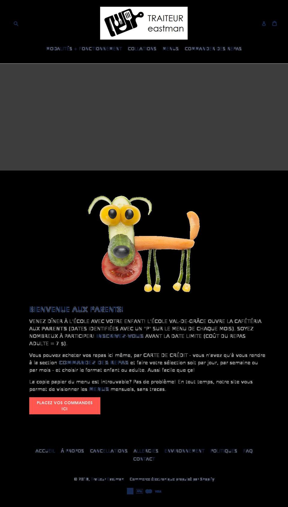 traiteureastman.com — Shopify storefront screenshot