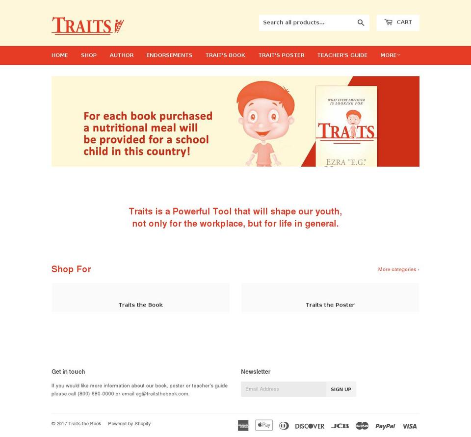 traitsthebook.com shopify website screenshot