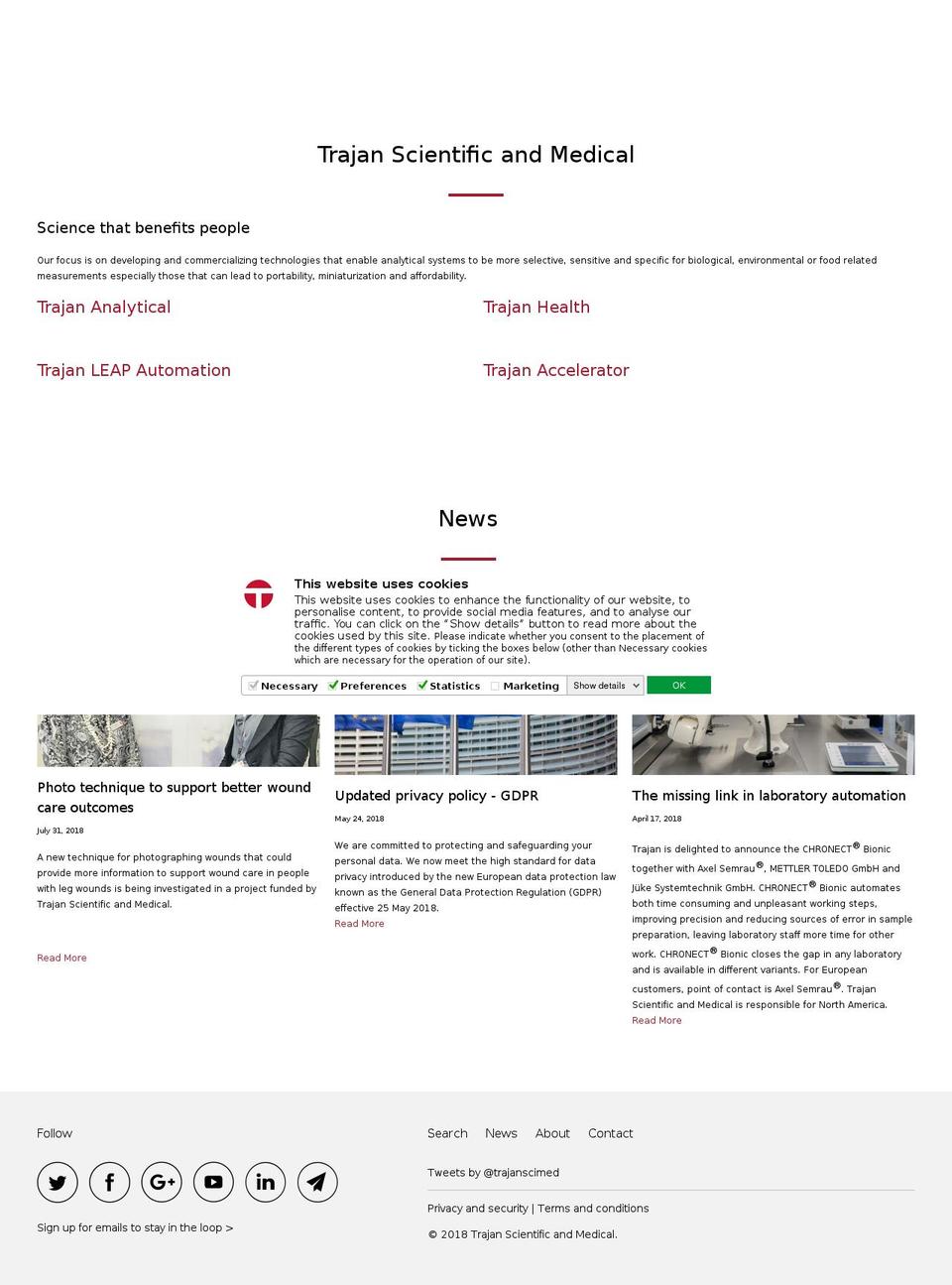 trajan.eu shopify website screenshot