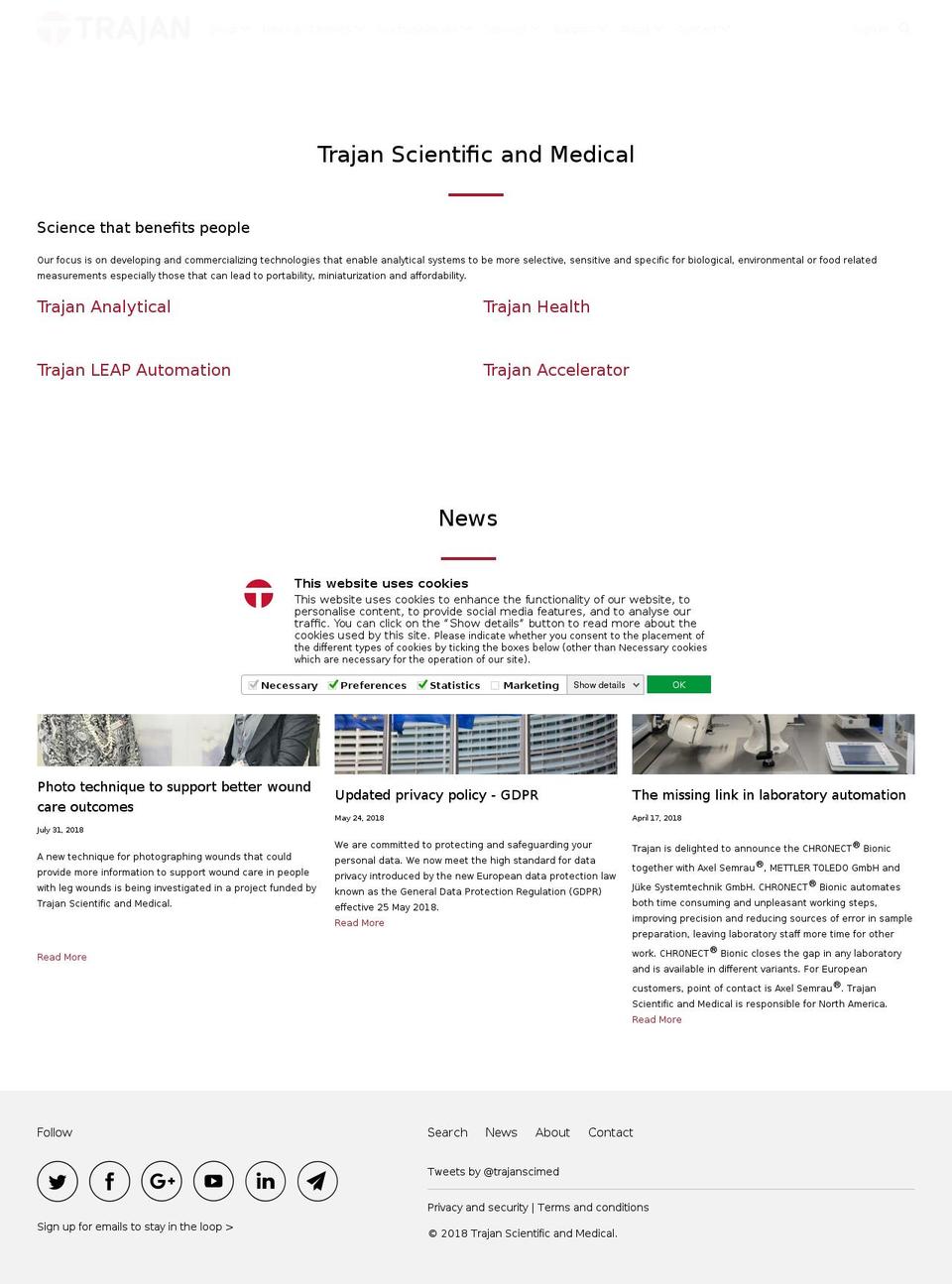 trajanresearchcenter.com shopify website screenshot