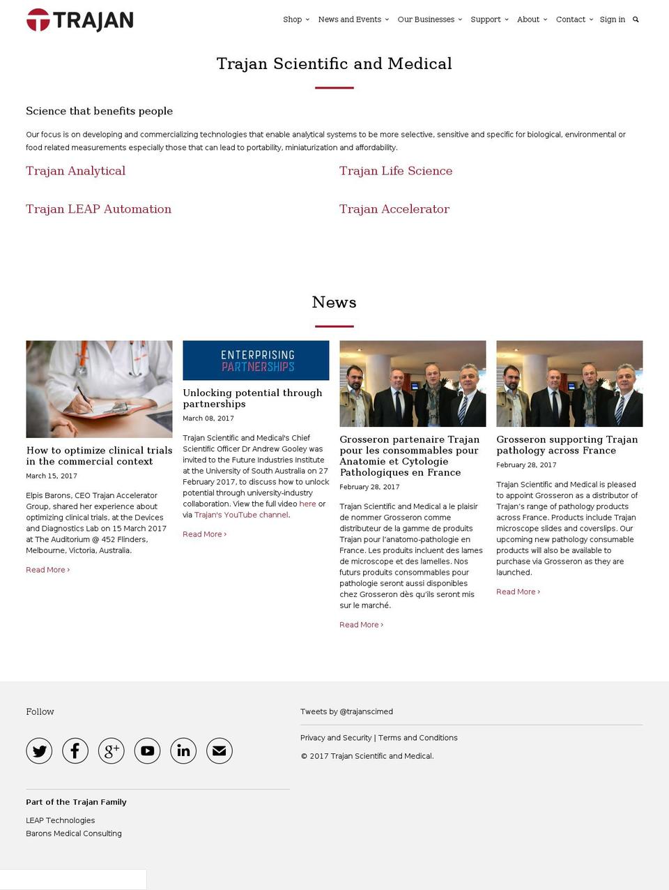 trajanscimedstore.com shopify website screenshot