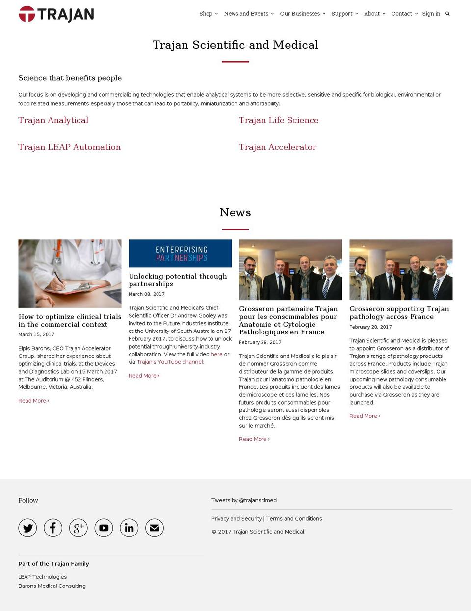 trajanstore.com shopify website screenshot