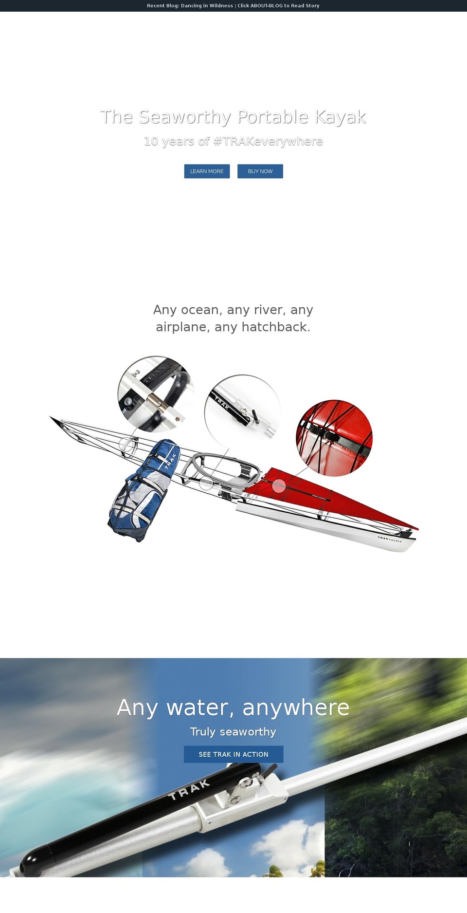 trakkayaks.com shopify website screenshot