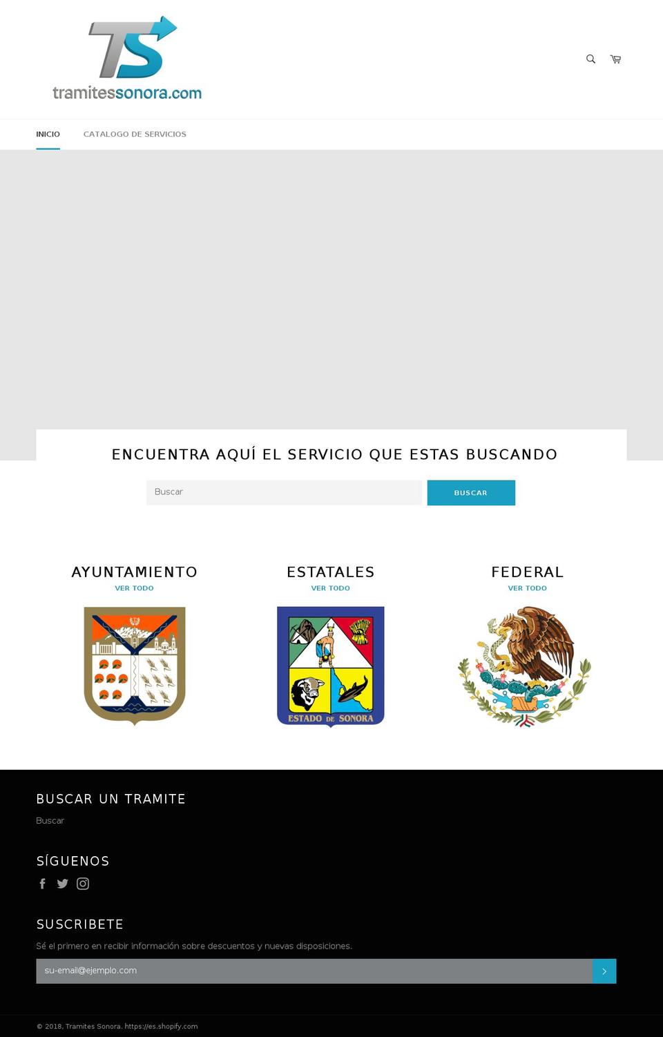 tramitessonora.com — Shopify storefront screenshot