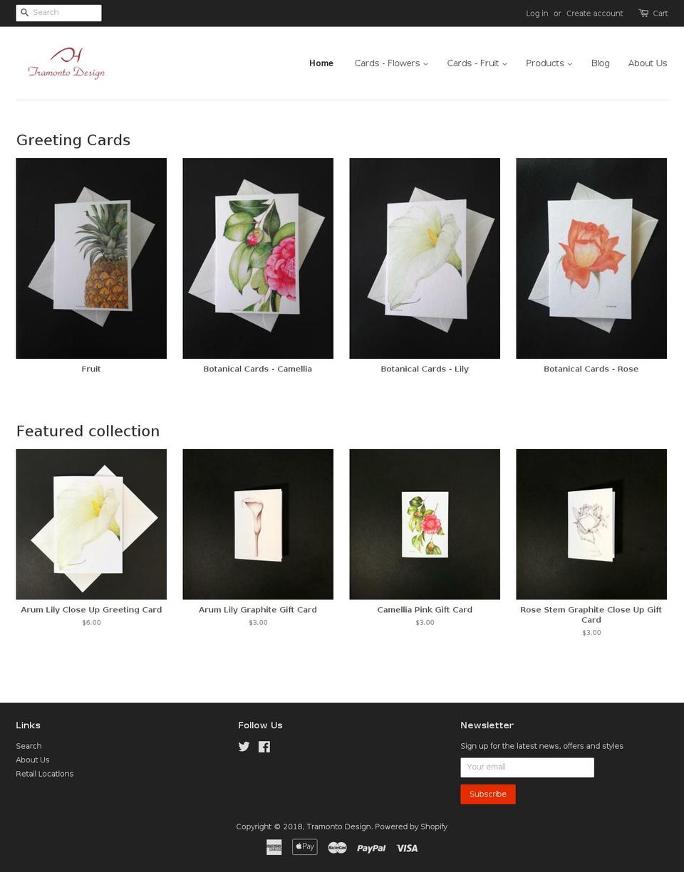 tramonto.com.au shopify website screenshot