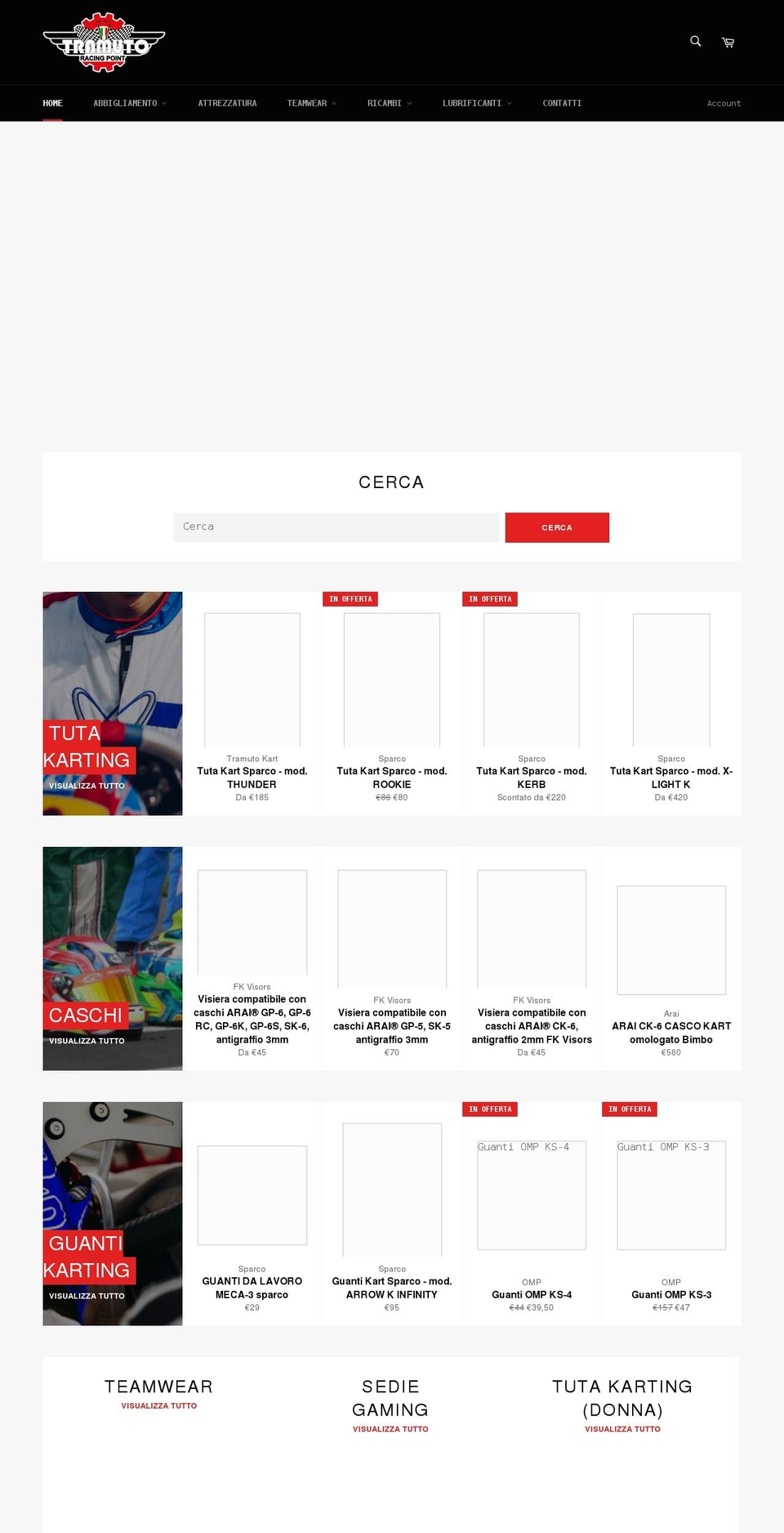 tramutokart.com shopify website screenshot