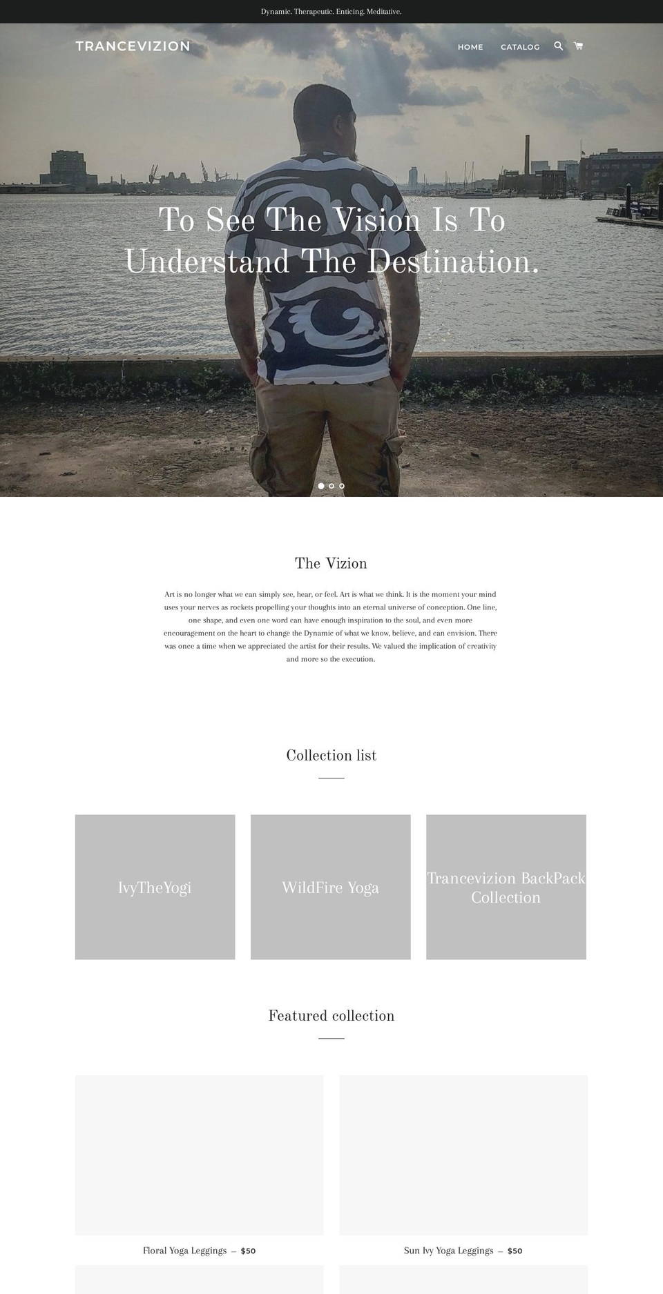 trancevizion.com — Shopify storefront screenshot
