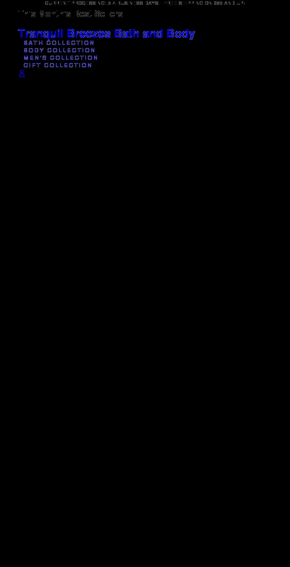 tranquilbreezesbath.com shopify website screenshot