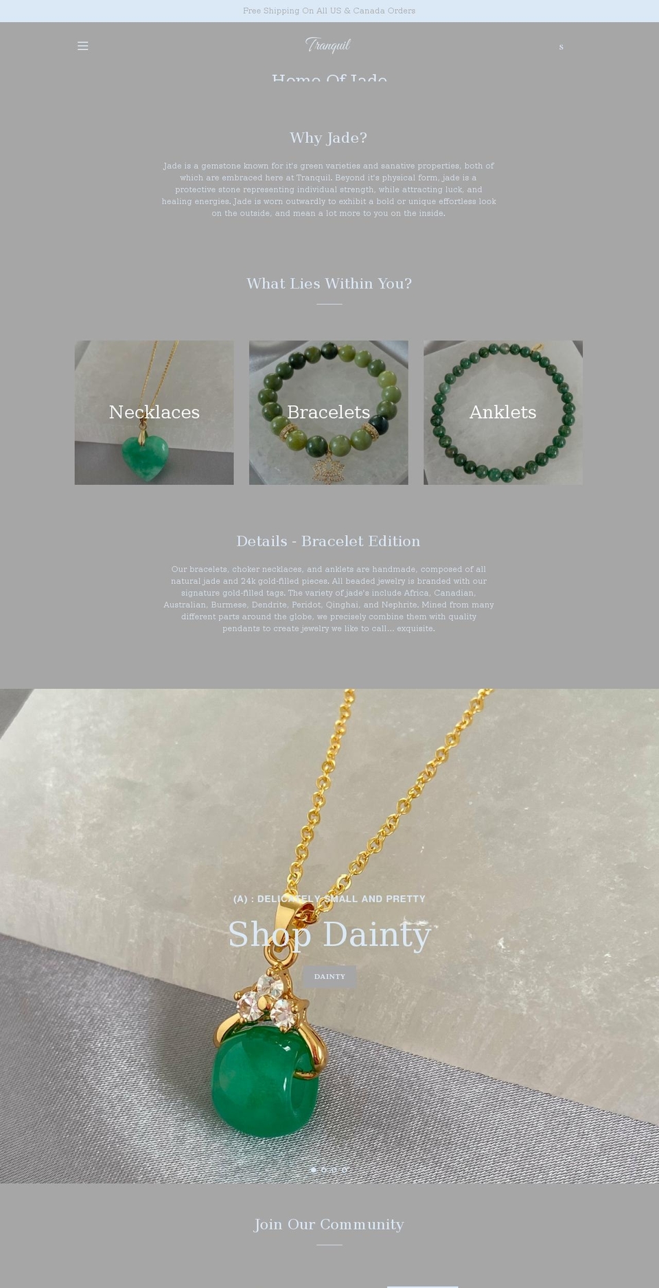 Tranquil Shopify theme site example tranquilco.com