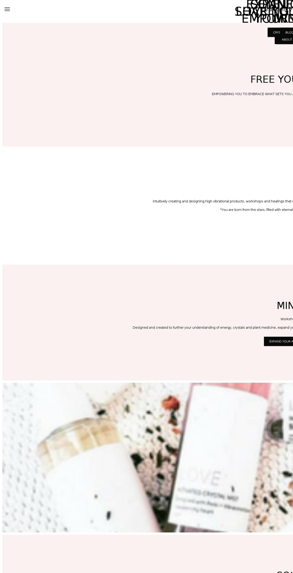 Vogue Shopify theme site example tranquilitycrystals.com