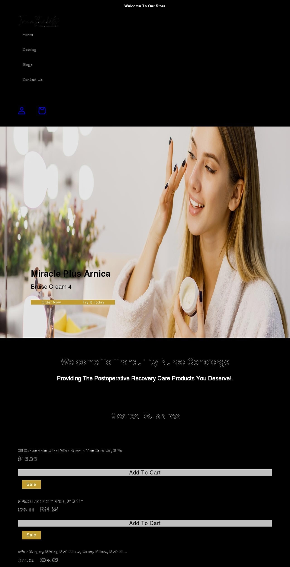 tranquilitynurseconcierge.com shopify website screenshot