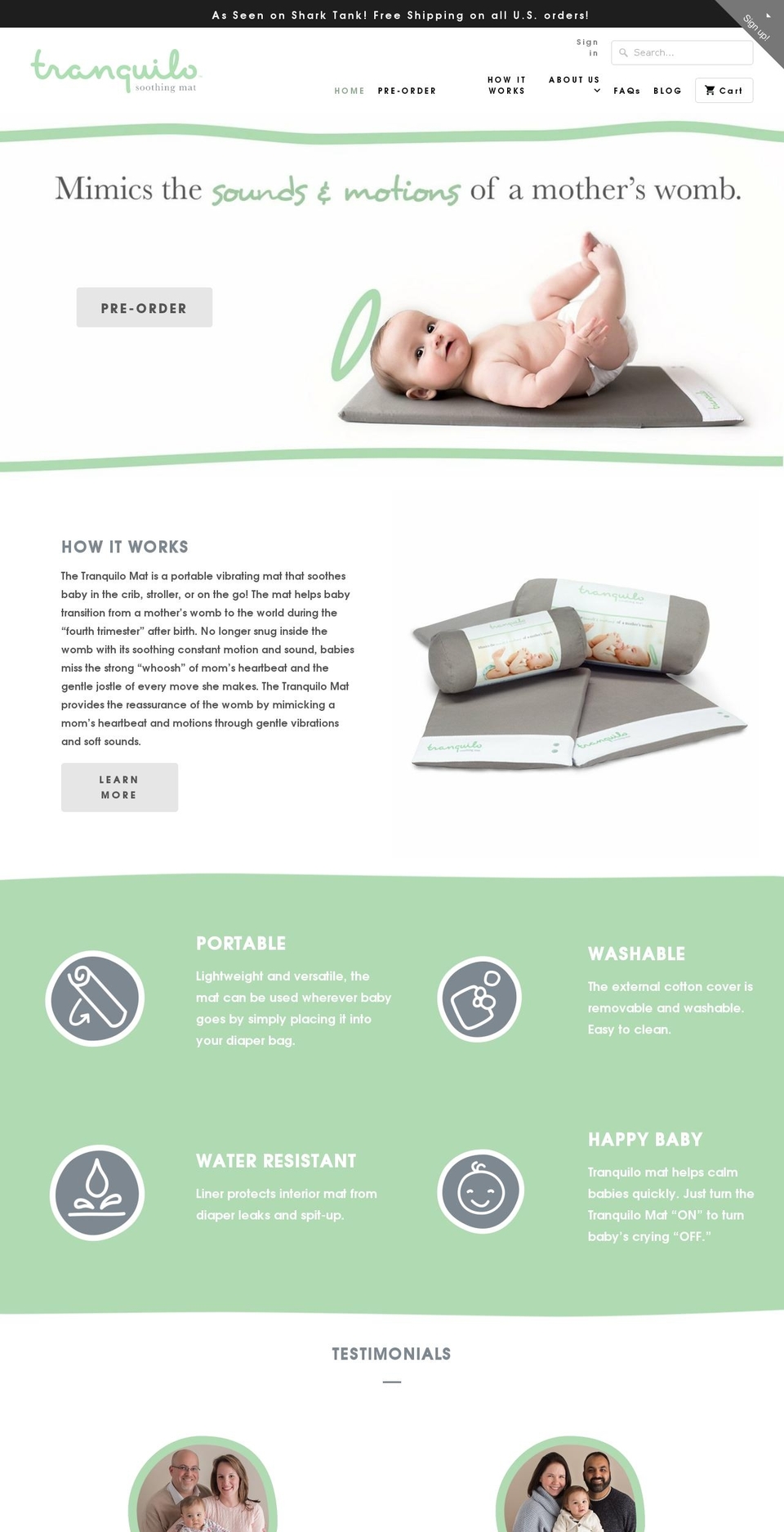 tranquilomats.com shopify website screenshot