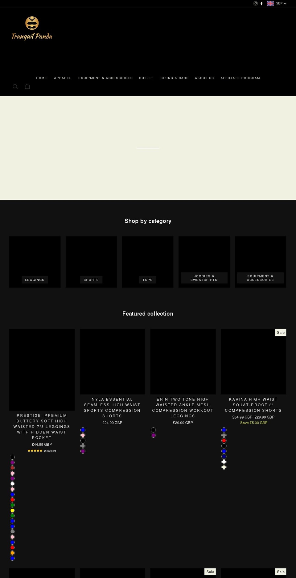 tranquilpanda.com shopify website screenshot