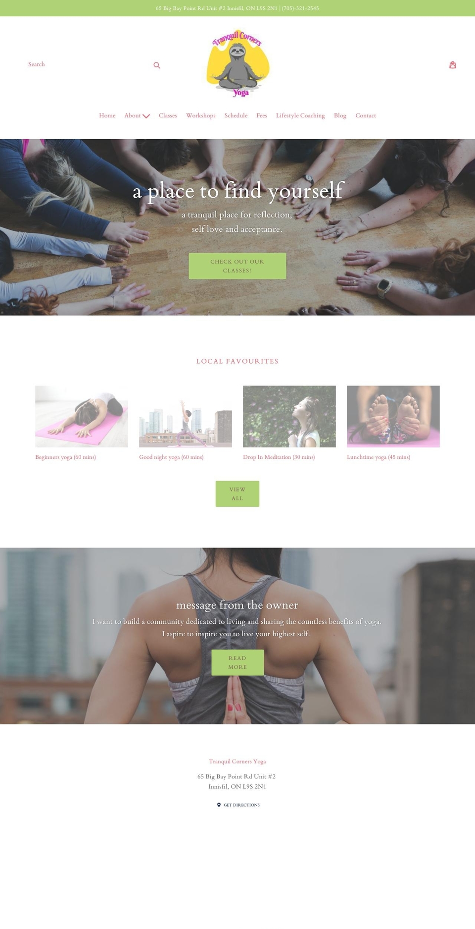 tranquilyoga.ca shopify website screenshot