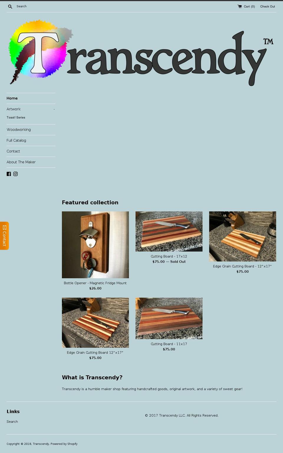 transcendy.com — Shopify storefront screenshot