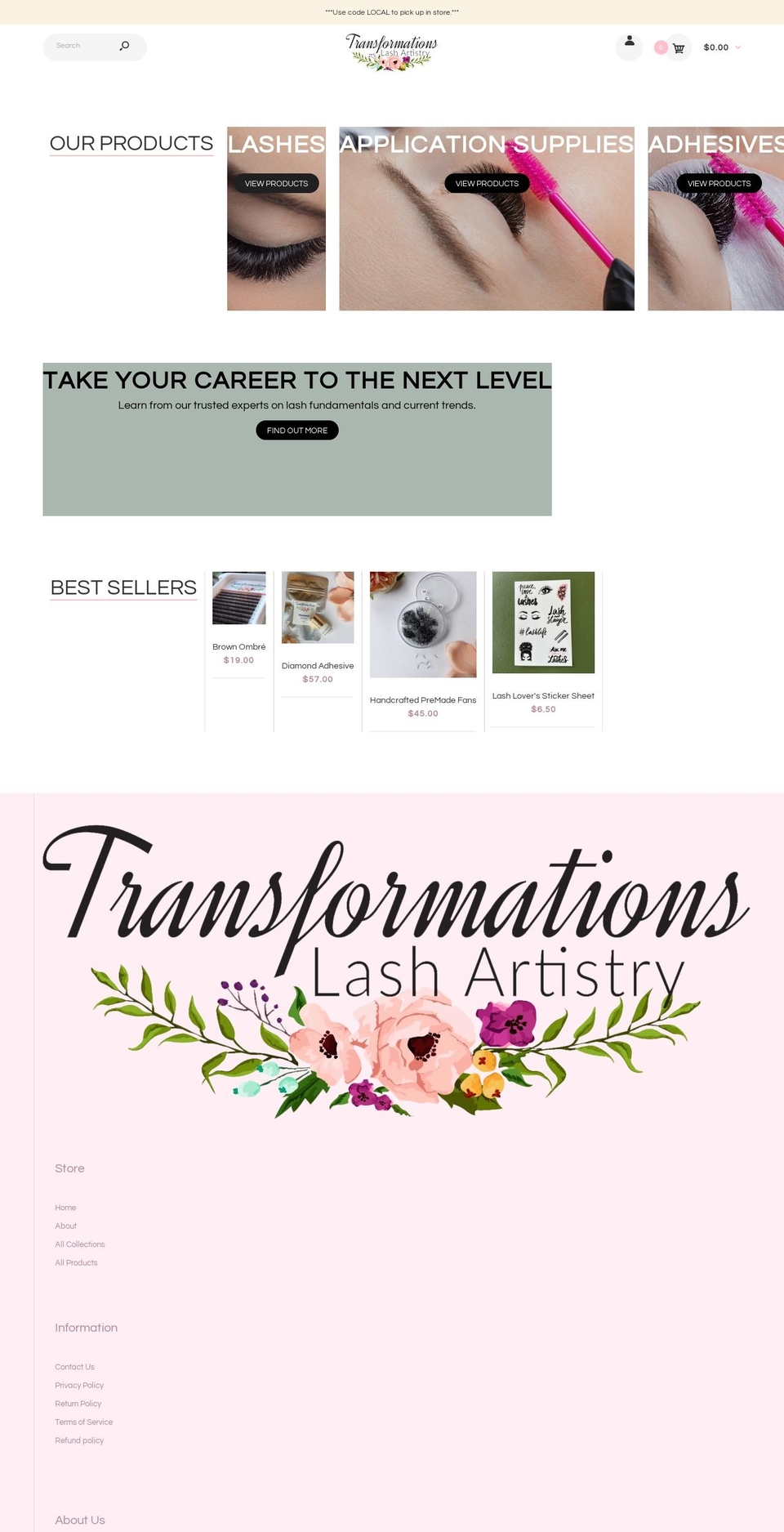 transformationslashartistry.com shopify website screenshot