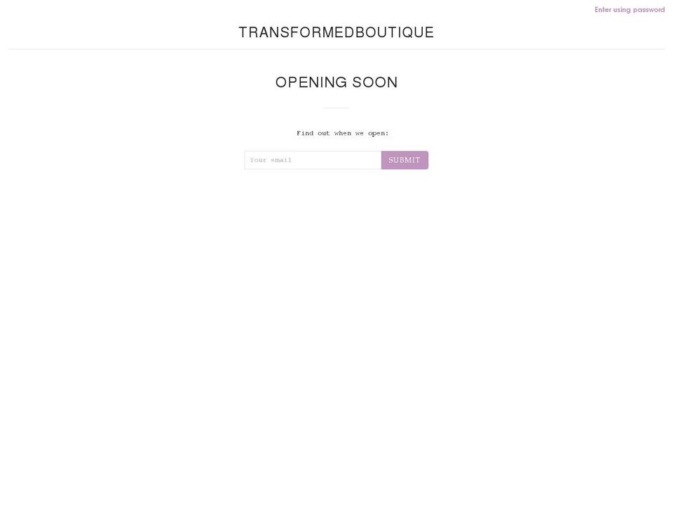 transformedboutique.myshopify.com shopify website screenshot