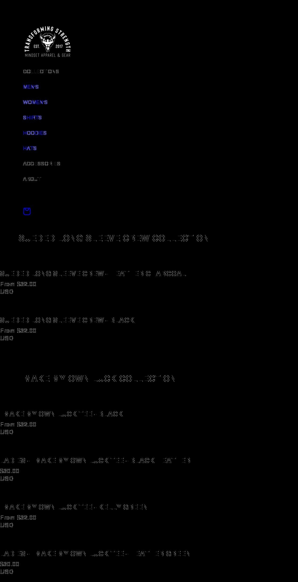 transformingstrength.net shopify website screenshot