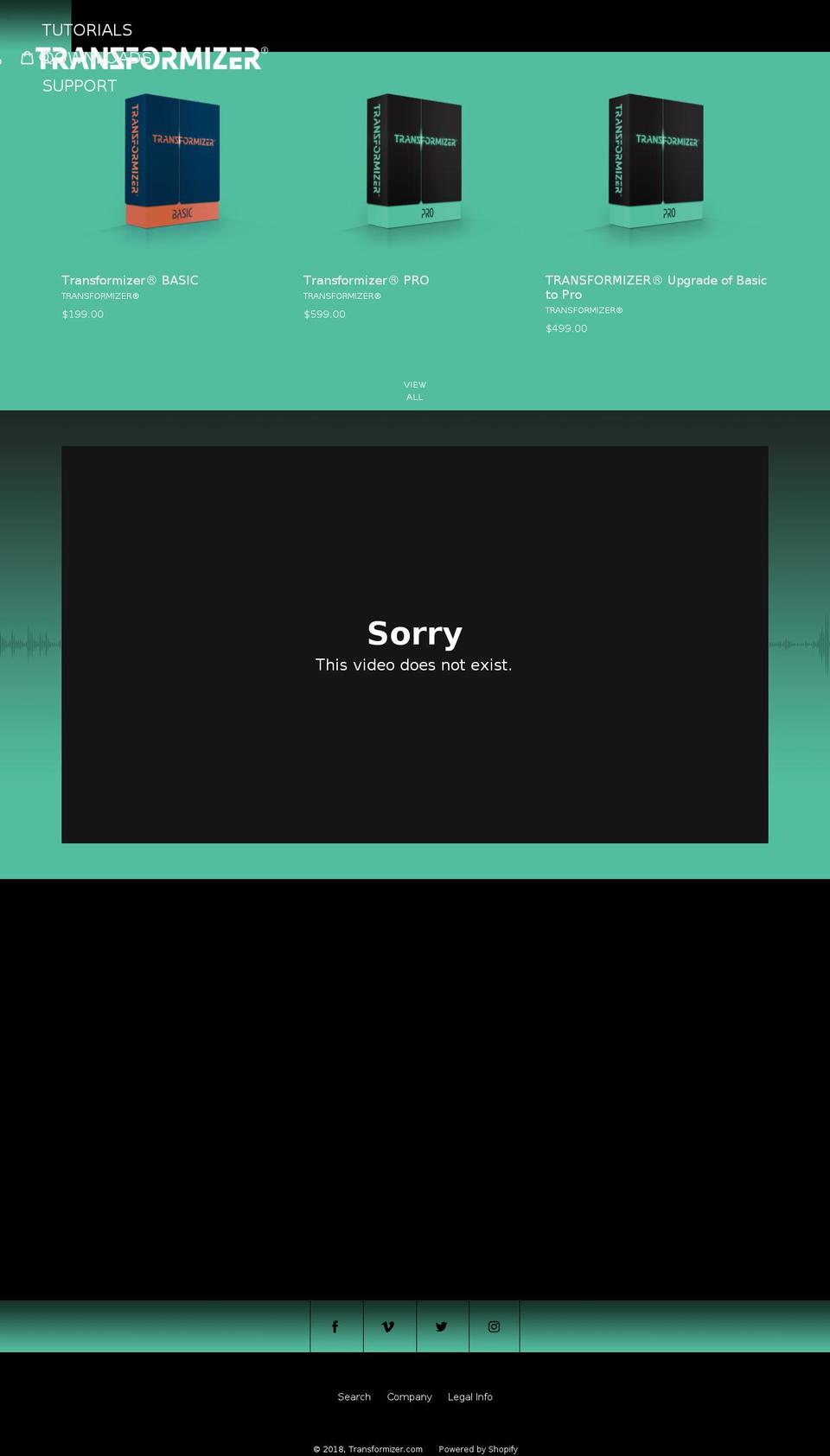 transformizer.com shopify website screenshot