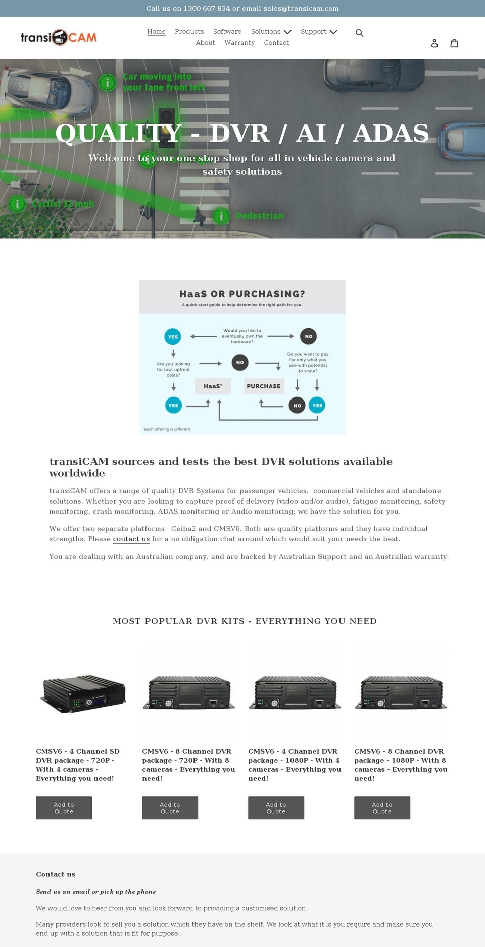 transicam.com shopify website screenshot