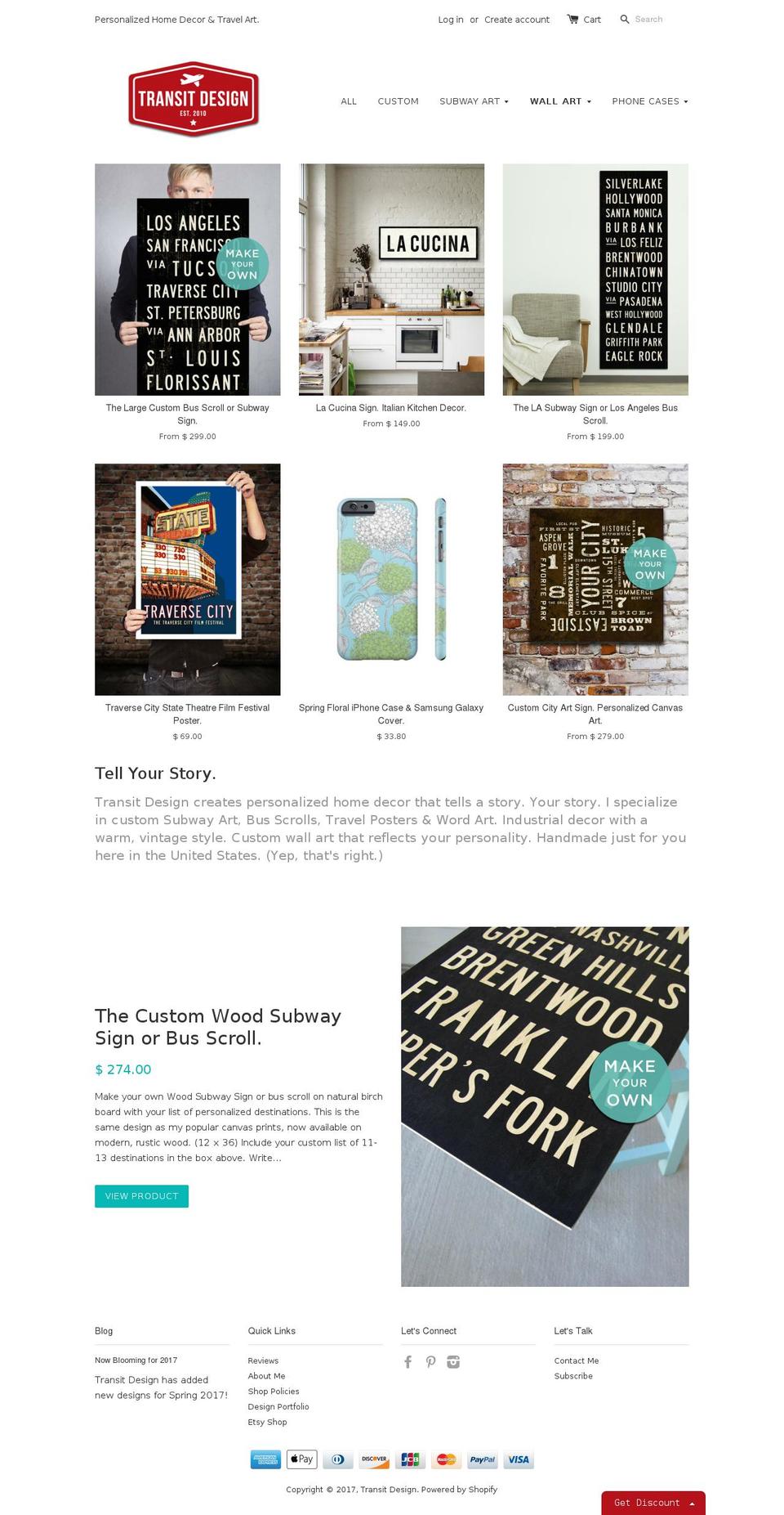 transitdesignshop.com shopify website screenshot