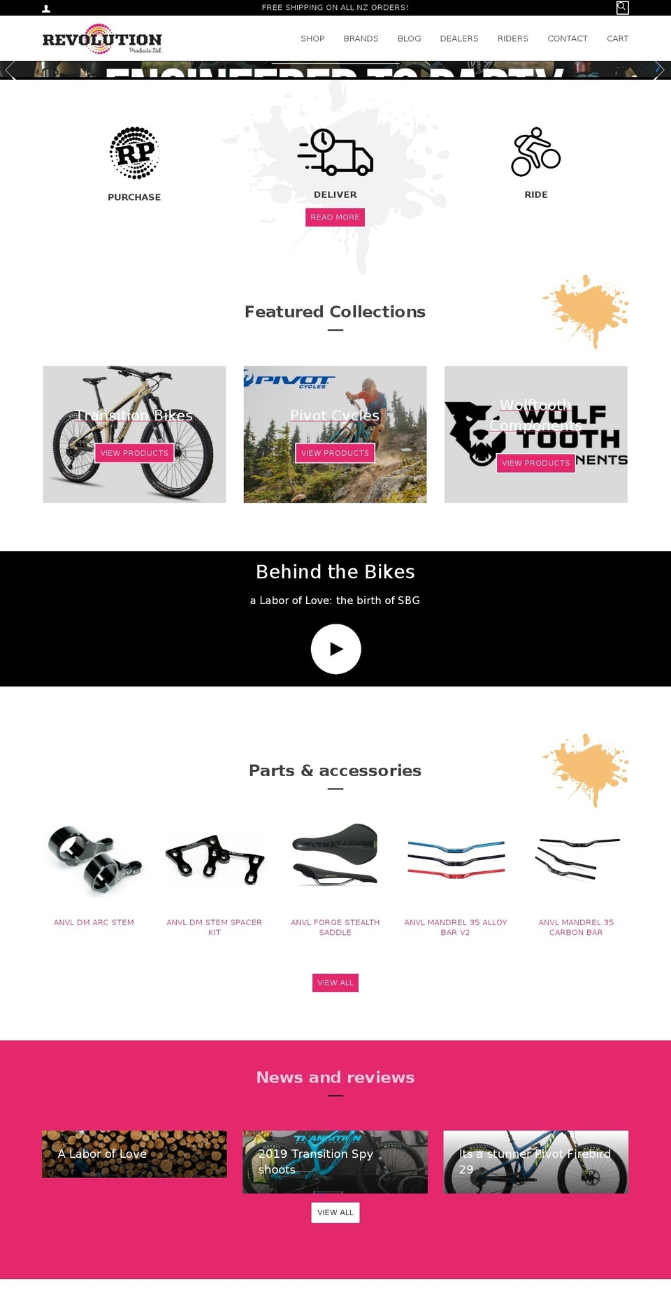 transitionbikes.co.nz shopify website screenshot