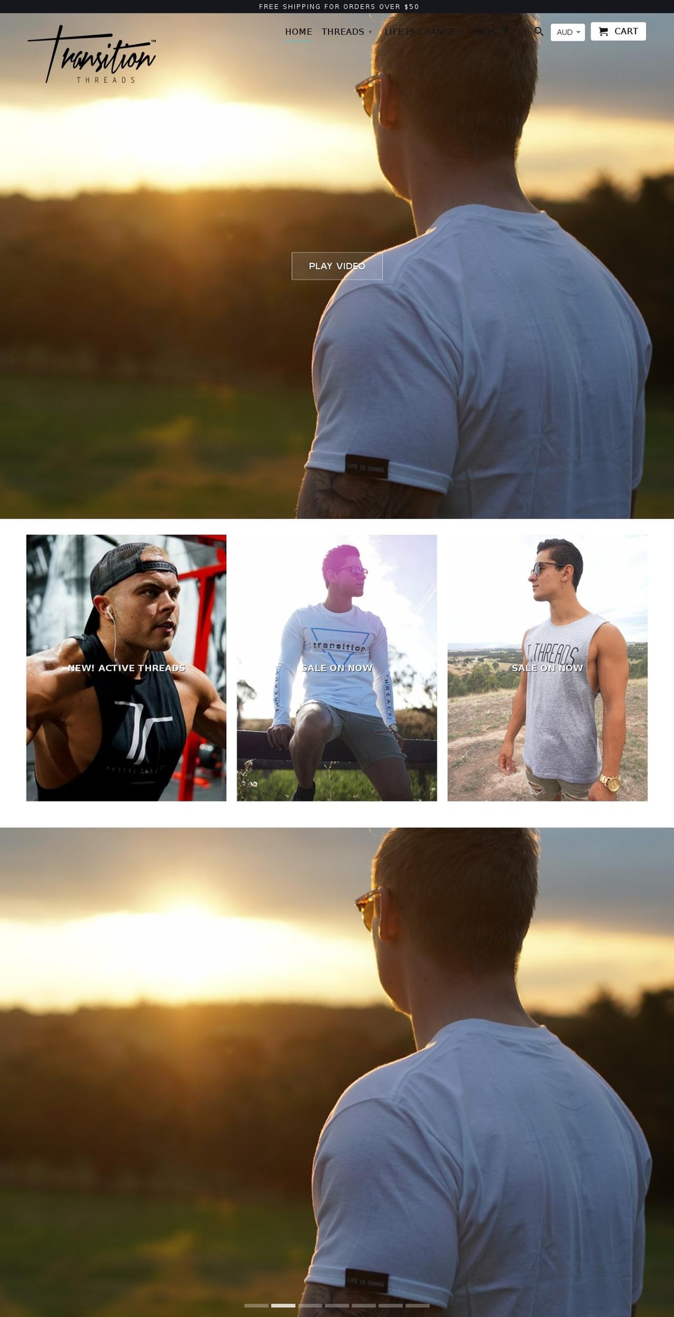 transitionthreads.com.au shopify website screenshot