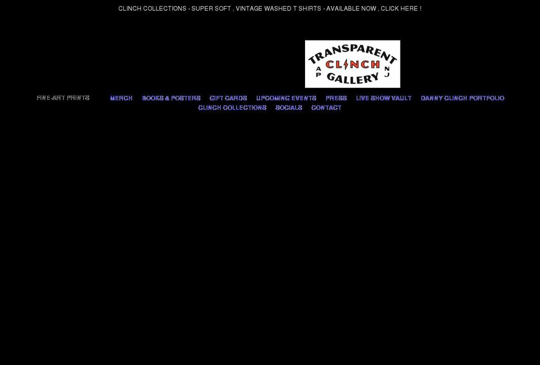 transparentclinchgallery.com shopify website screenshot