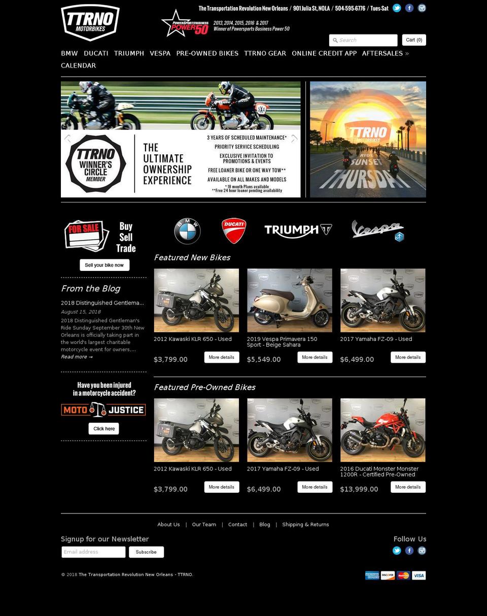 transportationrevolution.com — Shopify storefront screenshot