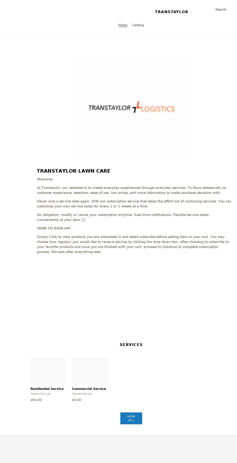 transtaylor.com shopify website screenshot
