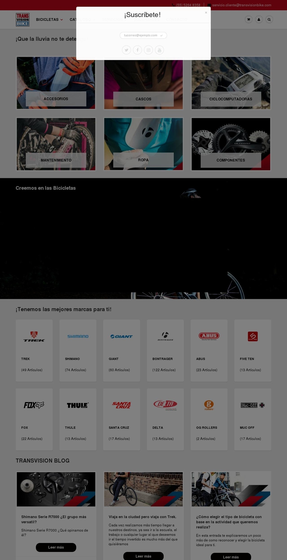 transvisionbike.com — Shopify storefront screenshot