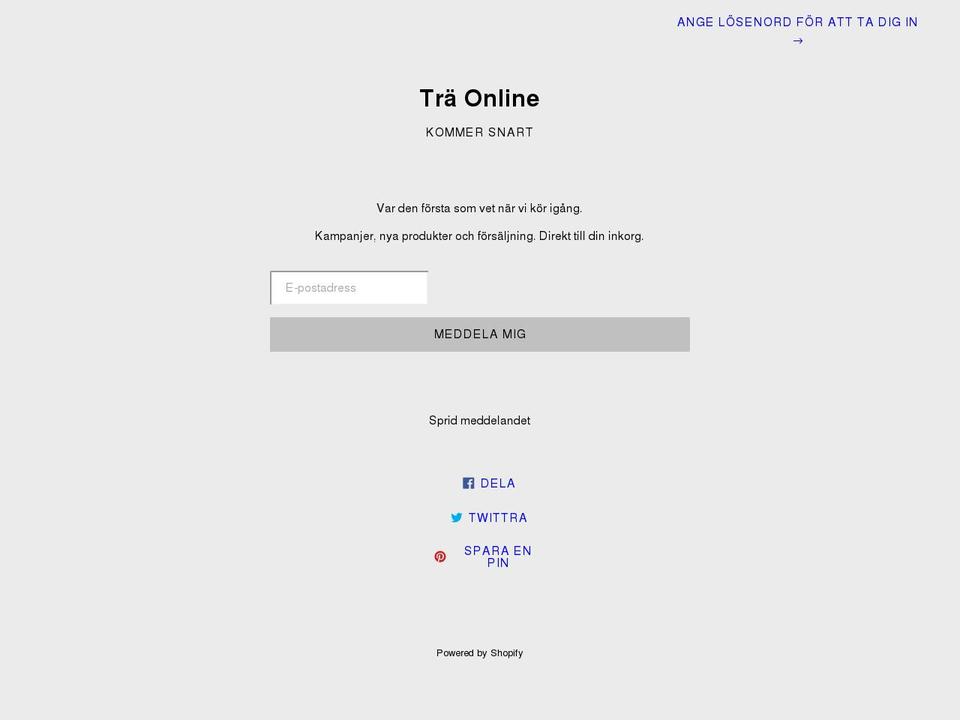 traonline.se shopify website screenshot