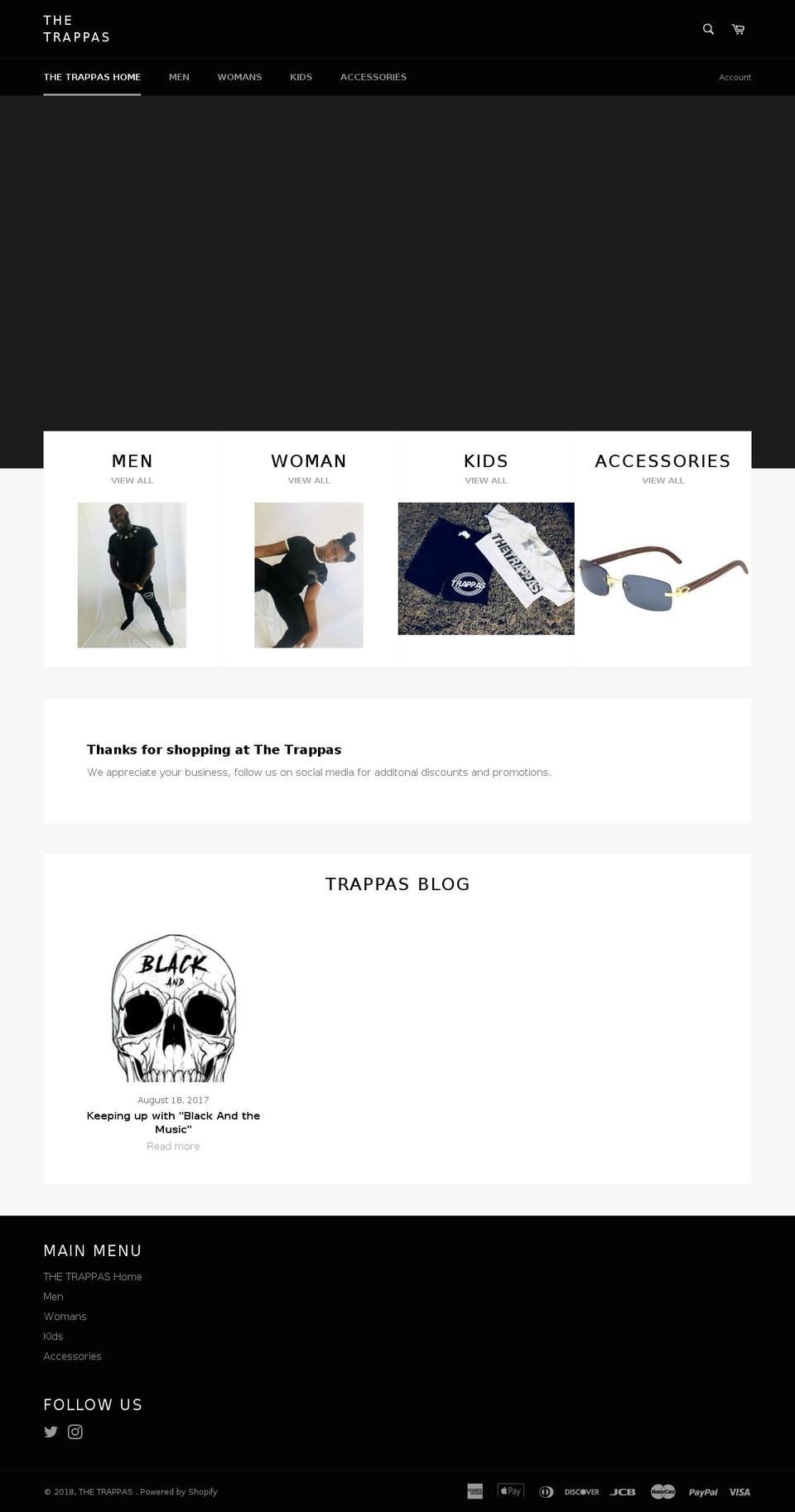 trapapparelus.com — Shopify storefront screenshot