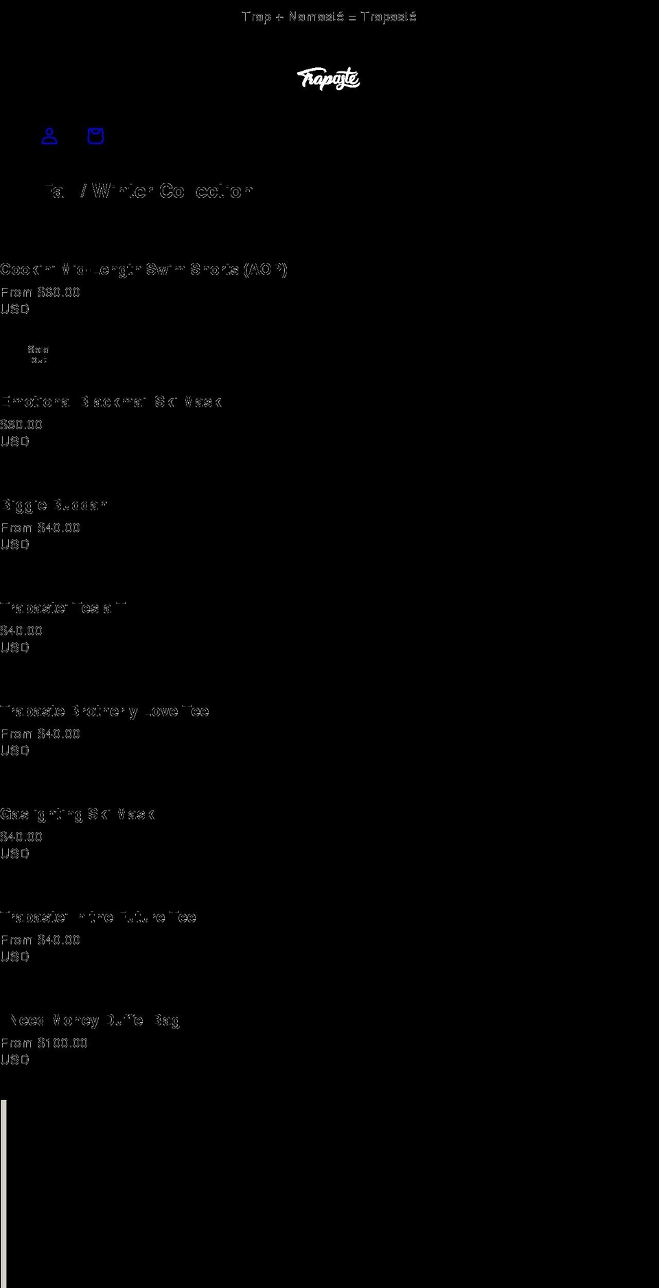 trapaste.com shopify website screenshot