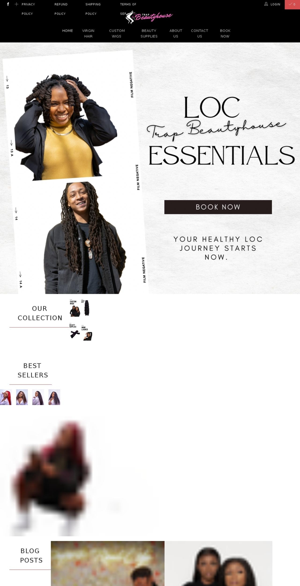 trapbeautyhouse.com shopify website screenshot