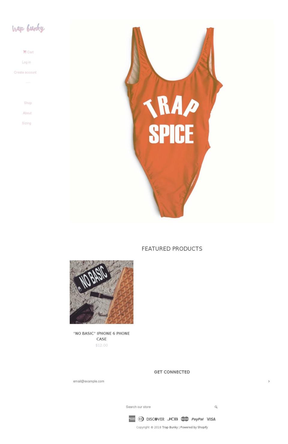 trapbunky.com — Shopify storefront screenshot