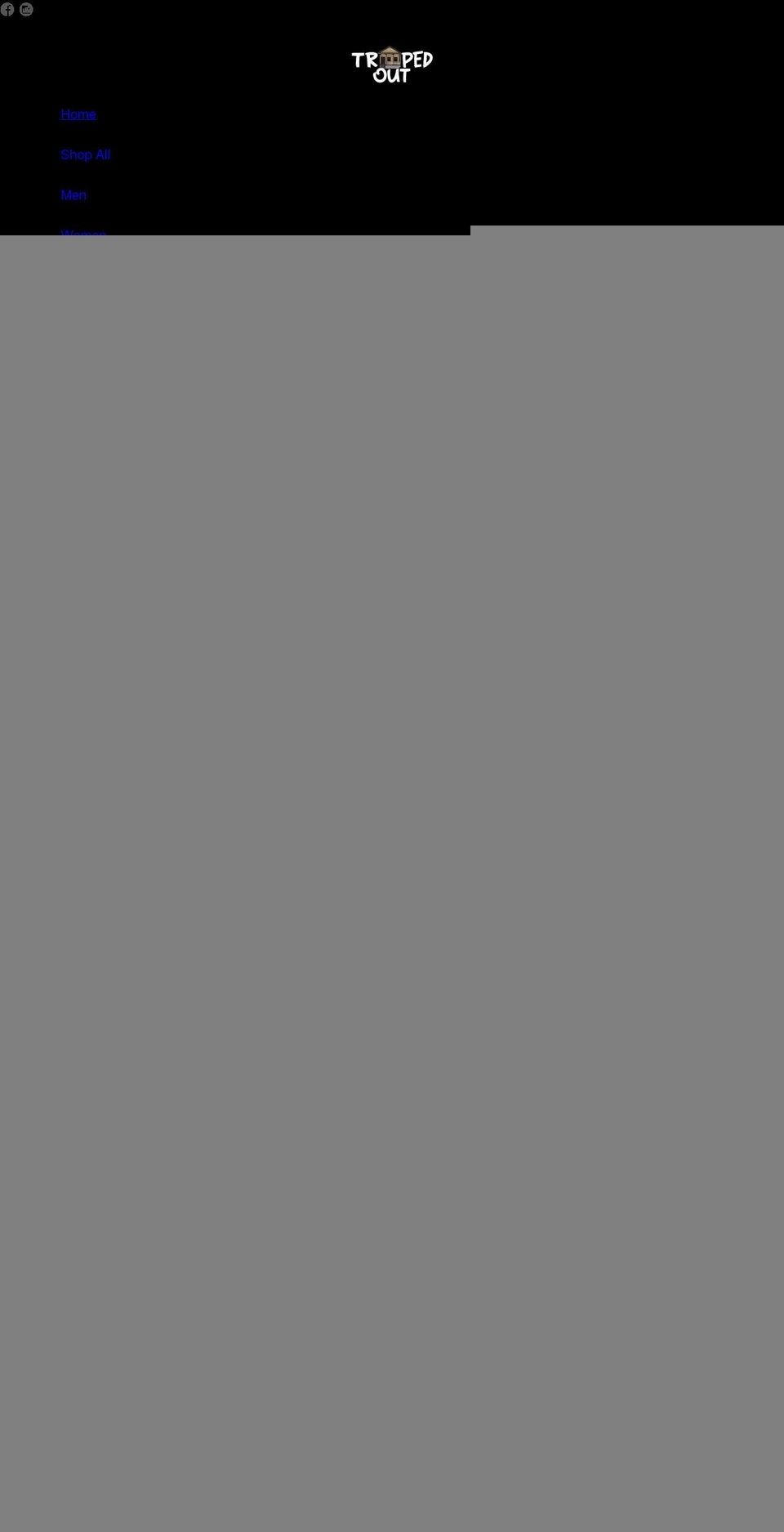 trapedoutapparel.com shopify website screenshot