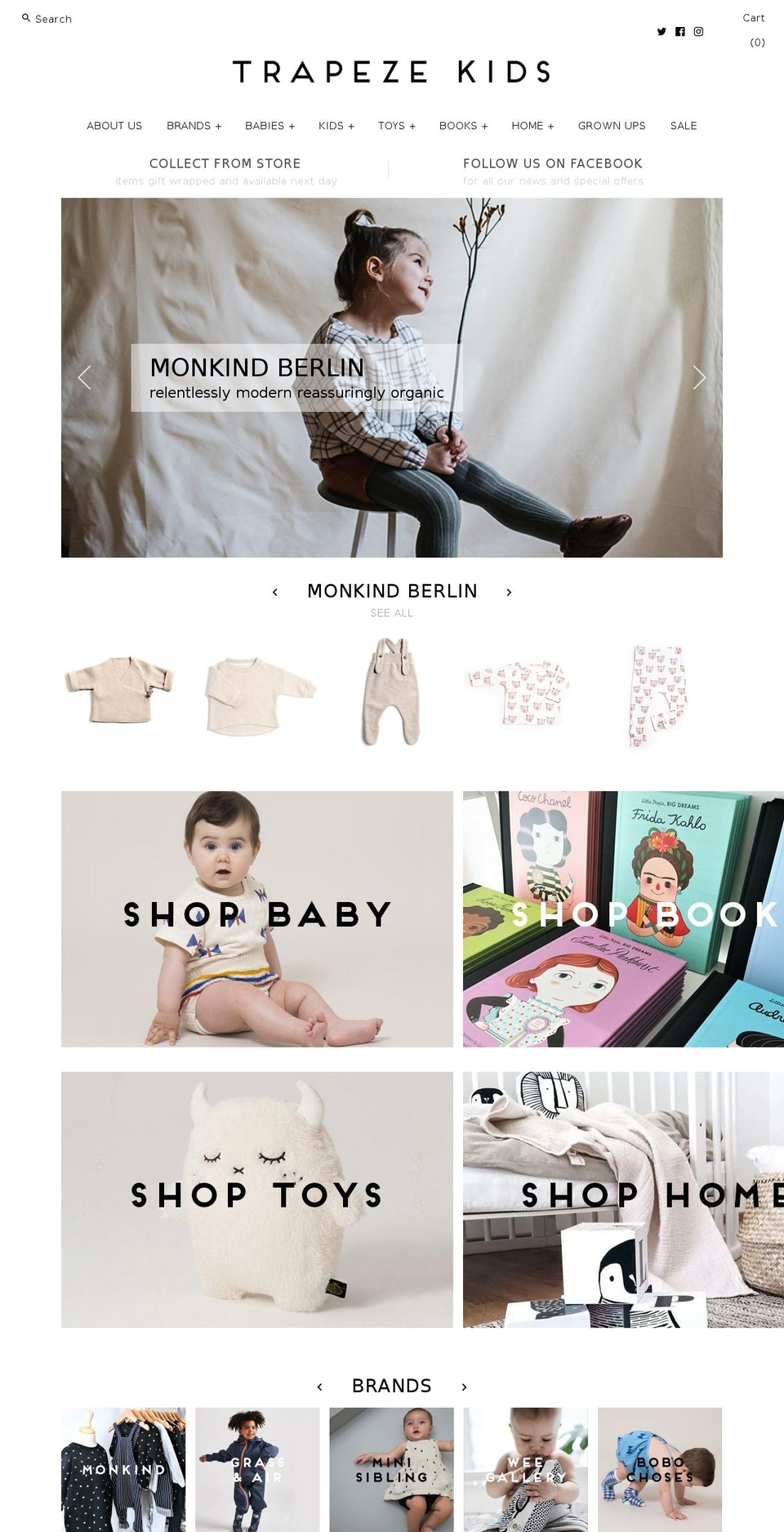 trapezekids.com shopify website screenshot
