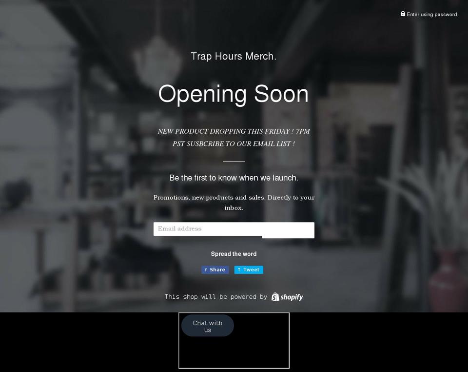 traphours.com — Shopify storefront screenshot