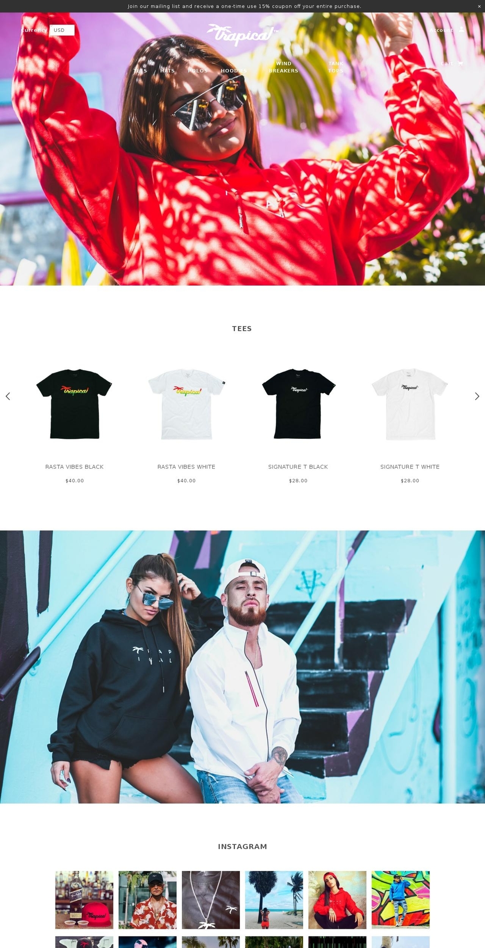 trapical.com shopify website screenshot