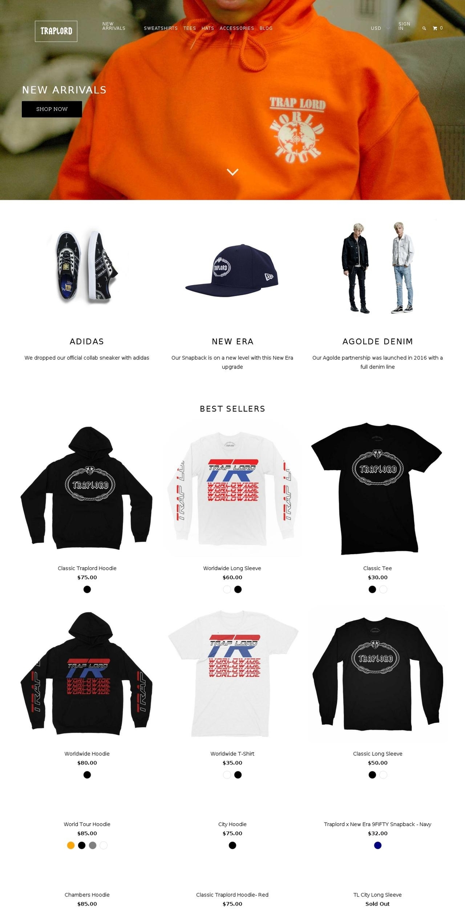 traplord.com shopify website screenshot