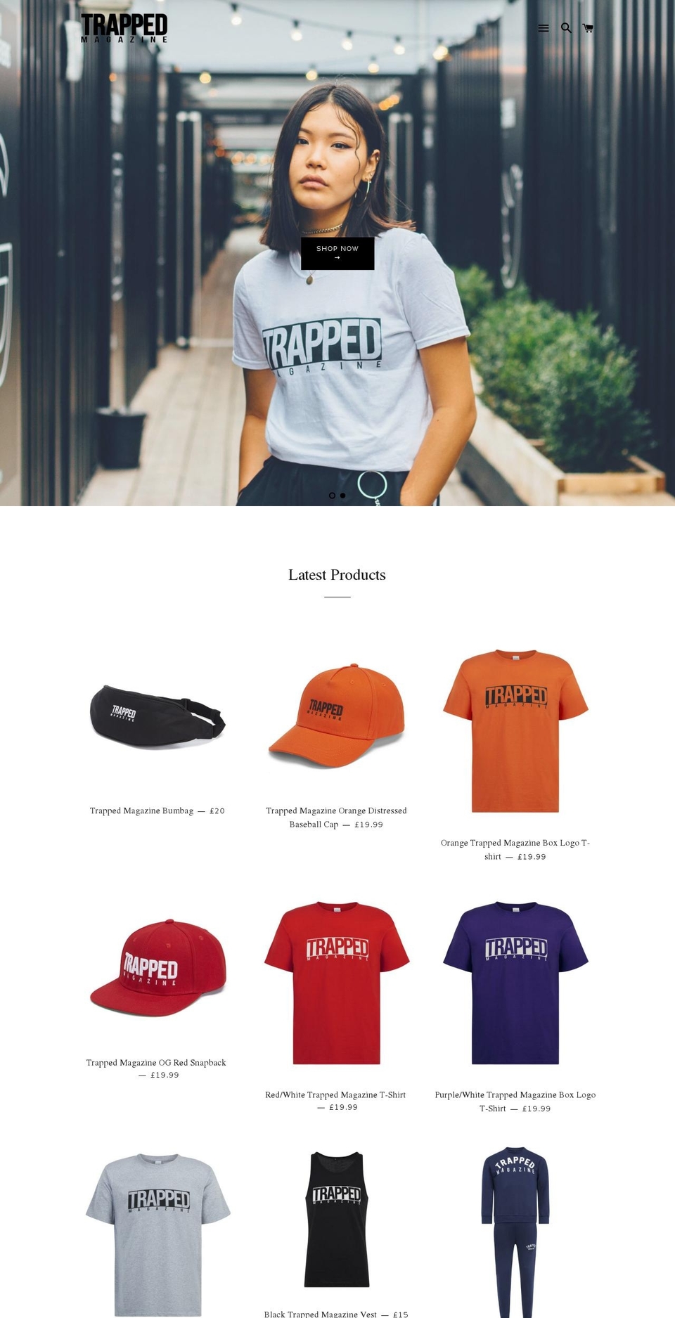 trappedmagazinestore.com — Shopify storefront screenshot