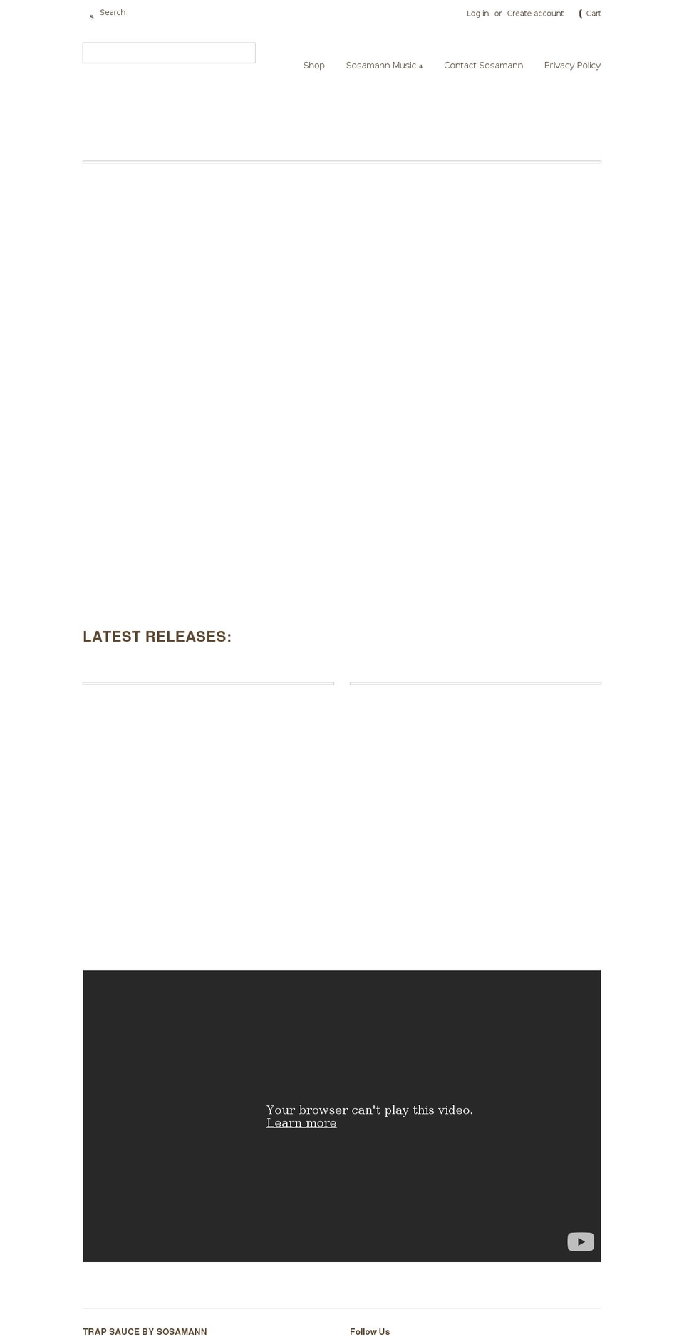 trapsauce.net shopify website screenshot