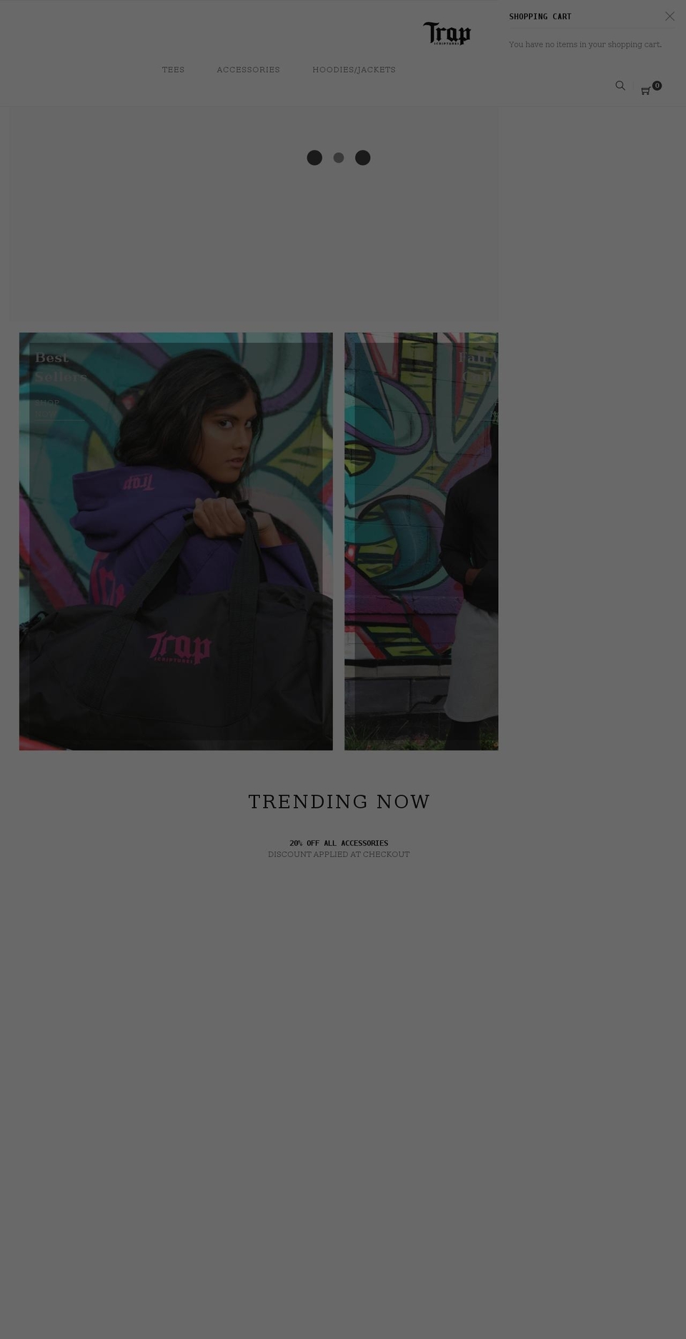 trapscriptures.com shopify website screenshot