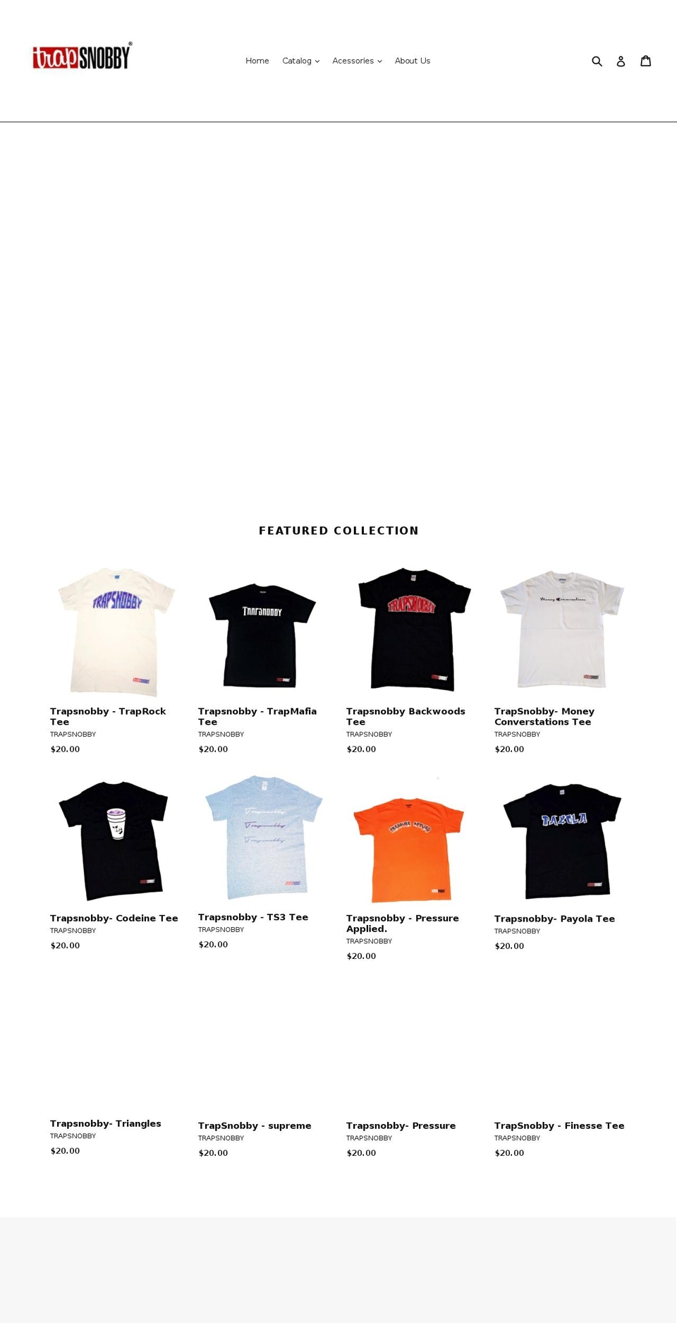 trapsnobby.com — Shopify storefront screenshot