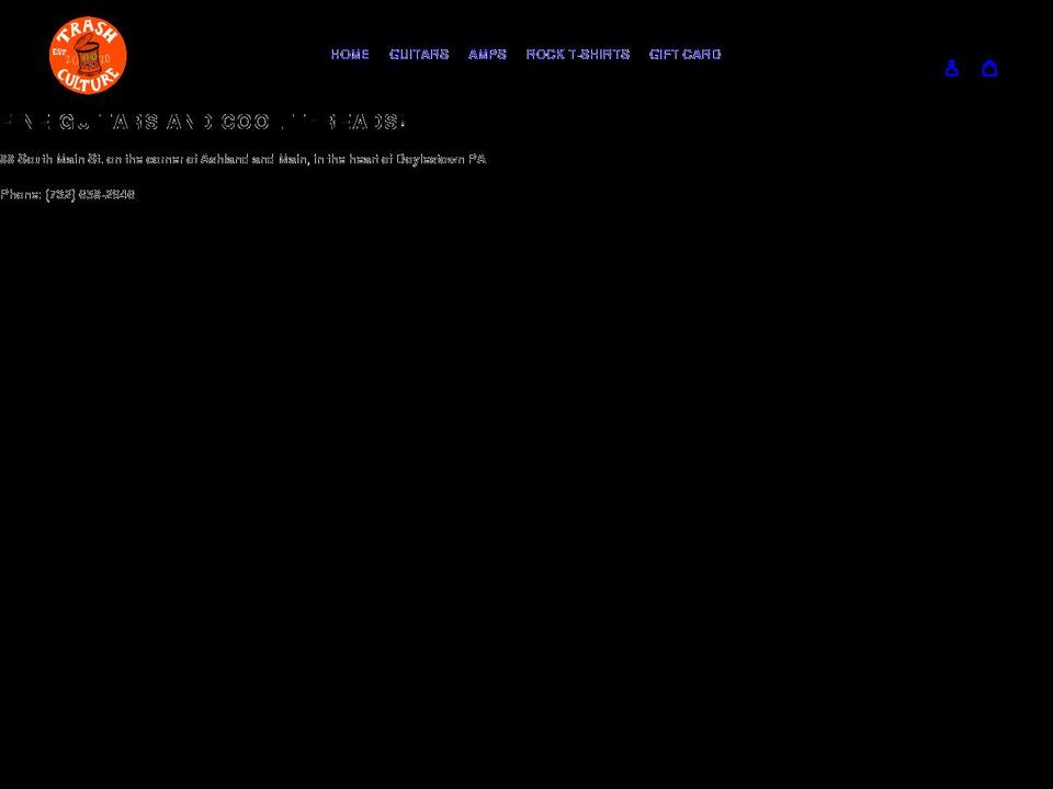 trash-culture.com shopify website screenshot