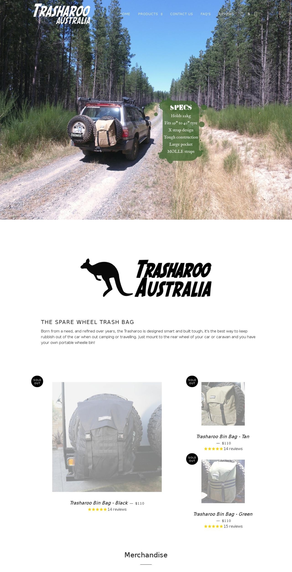 trasharoo.com.au shopify website screenshot