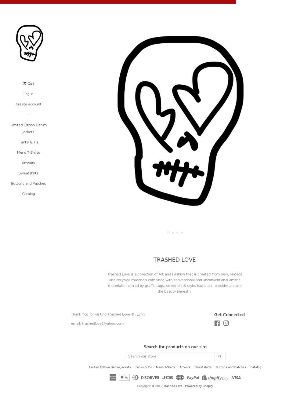 trashedlove.com — Shopify storefront screenshot