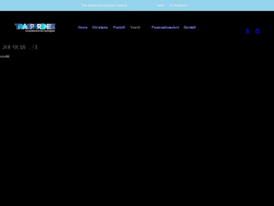 trasparenzeplx.com shopify website screenshot